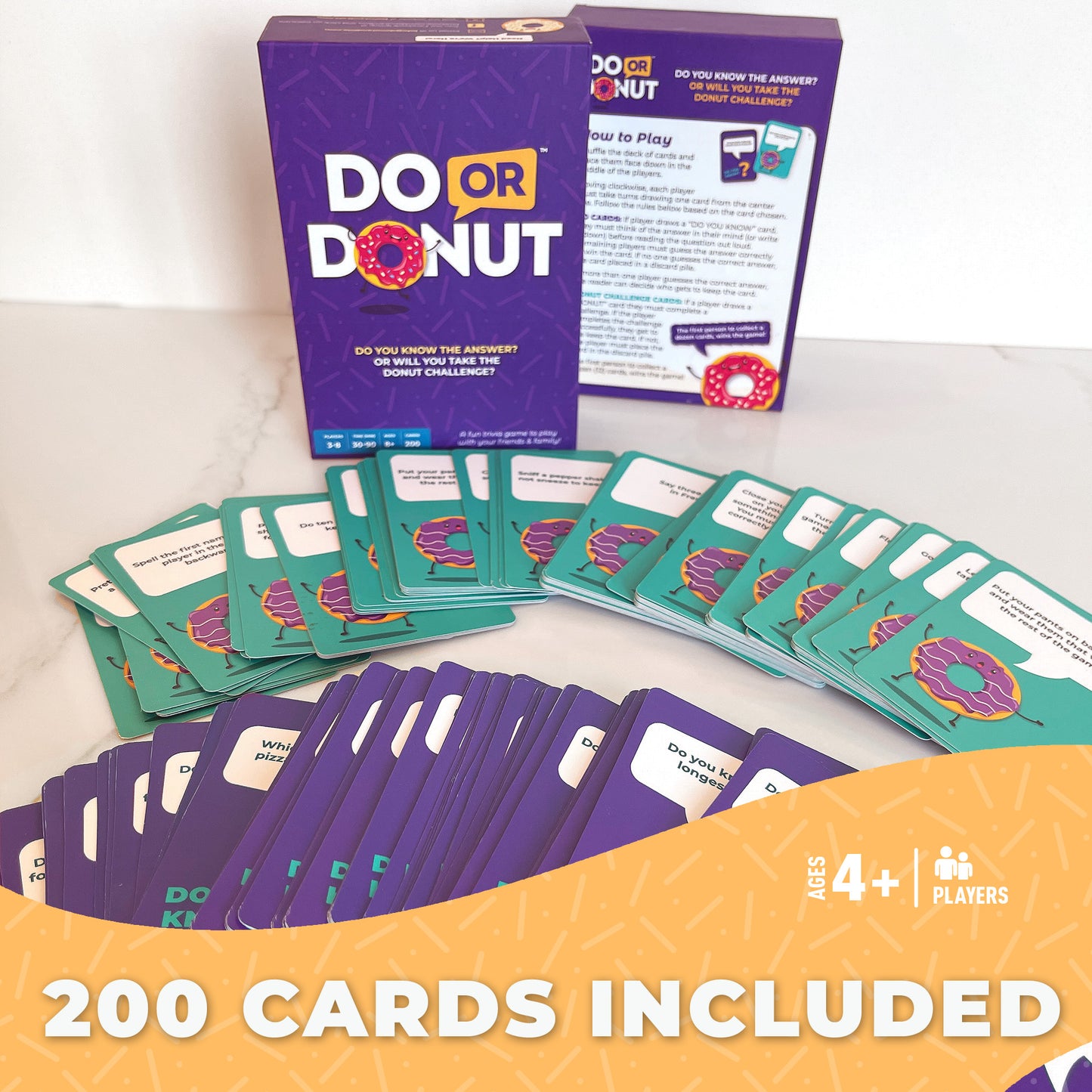 Do or Donut - Fun Family Game Night - Playing Cards for Kids and Adults, Ages 8 and Up, 3-8 Players, 30 min