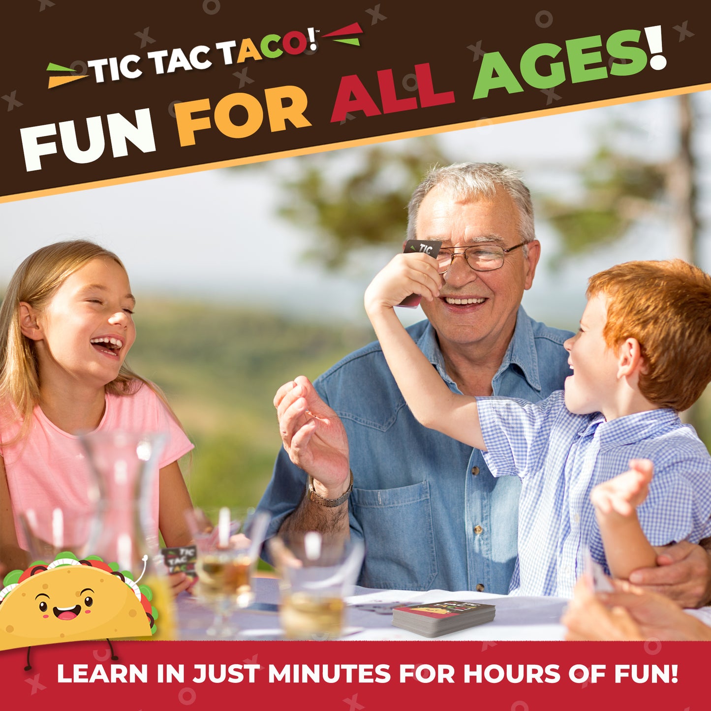 Tic Tac Taco - Fun Family Game Night - Playing Cards for Kids and Adults, Gifts - Ages 6 and Up, 3-6 Players, 30 min