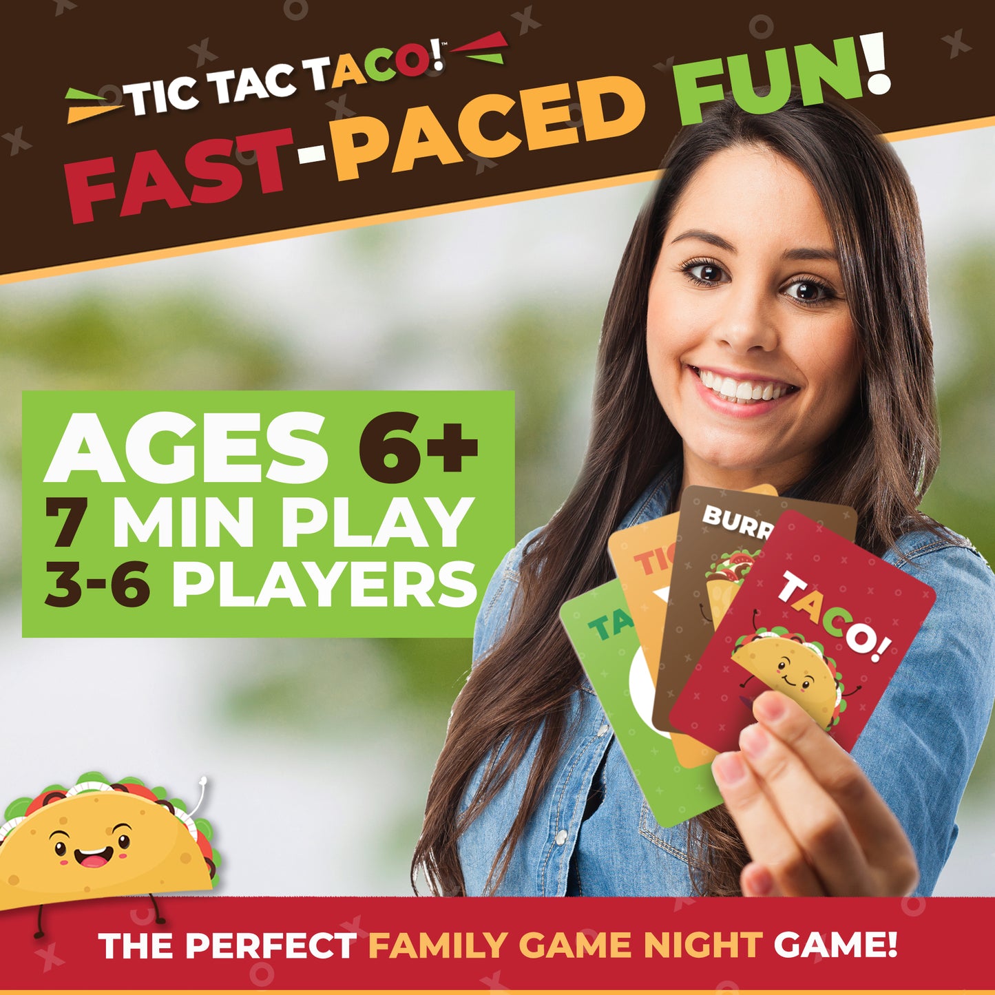 Tic Tac Taco - Fun Family Game Night - Playing Cards for Kids and Adults, Gifts - Ages 6 and Up, 3-6 Players, 30 min